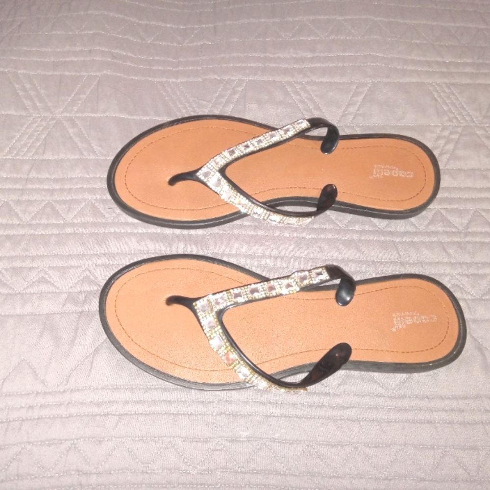 Rhinestone flip flops